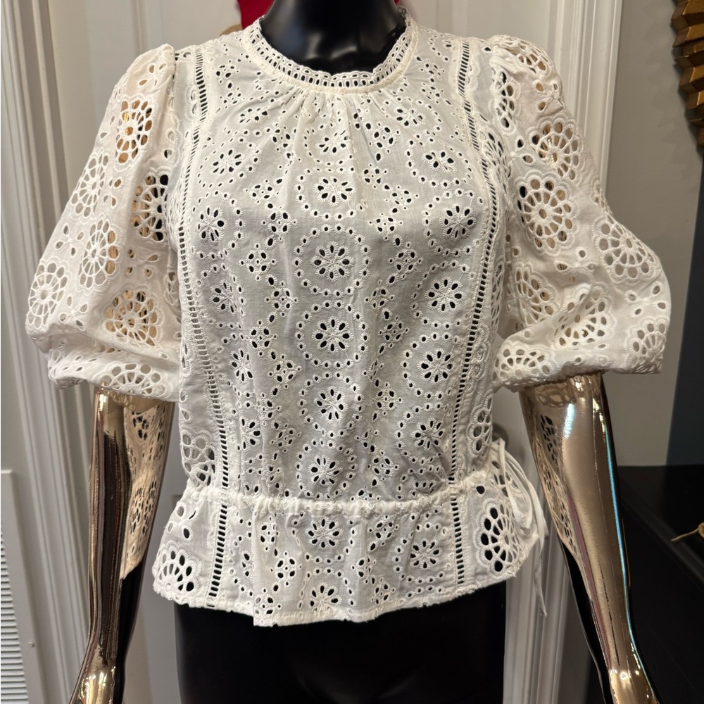 Banana Republic White Eyelet Blouse